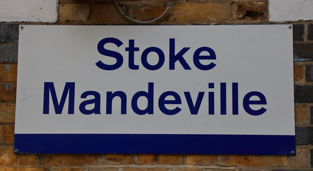 STOKE MANDEVILLE Station sign at Stoke Mandeville station,… ANDY'S