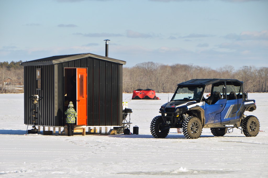 Hermon Pond Ice fishing shanty, Hermon Pond, Hermon, Maine… Carl
