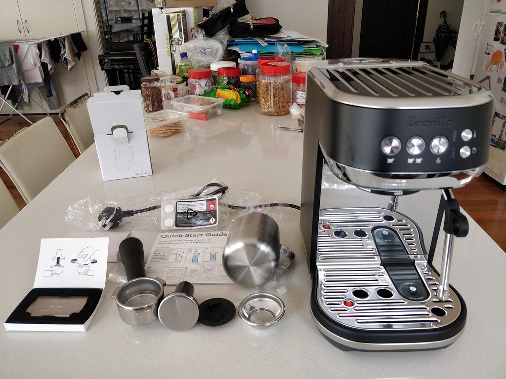 Unboxing Breville Bambino Plus espresso machine BES500 a photo on