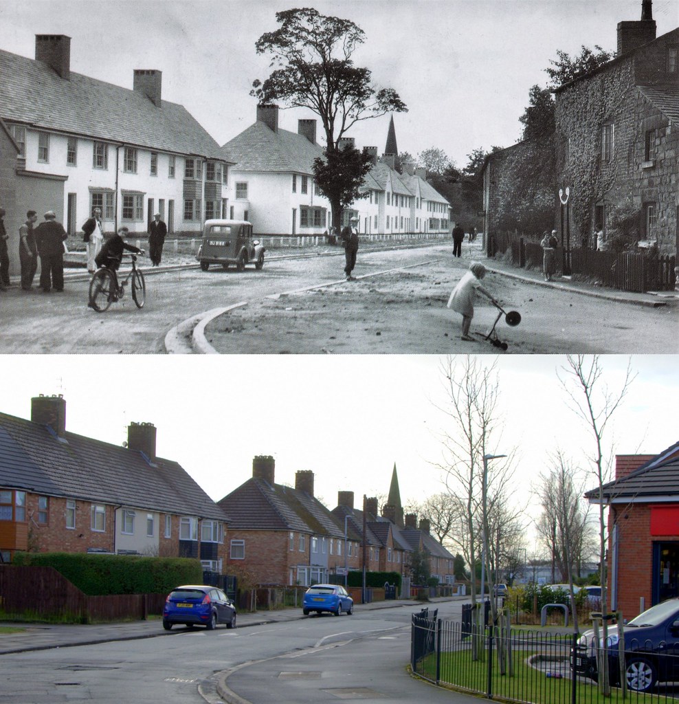 Speke Church Road, Speke, 1938 and 2021 Keith Jones Flickr
