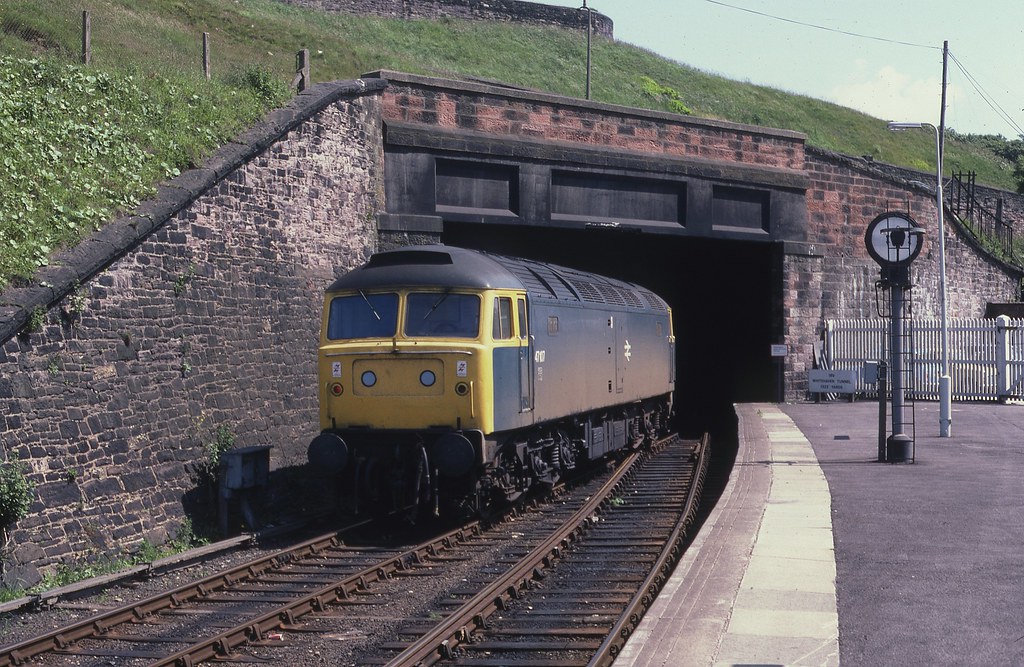 47107 out of Whitehaven tunnel. 30.6.82 Neville Wellings Flickr