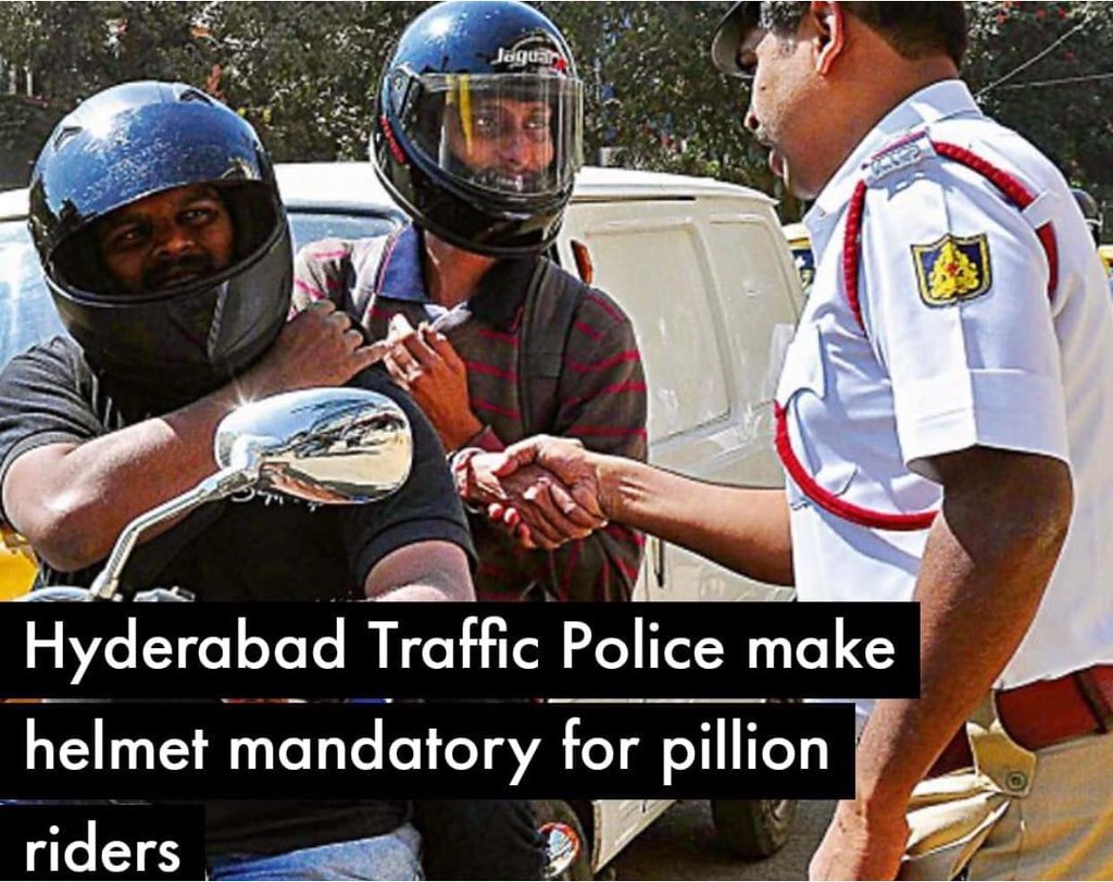 Pillion rider also must wear a helmet Hyderabad MGM Daily News Flickr