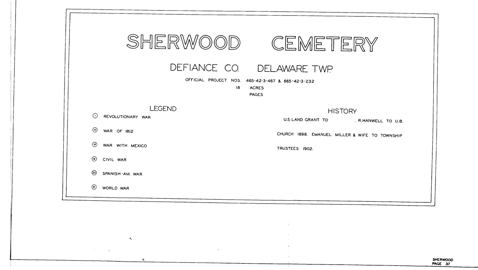 DELAWARE TOWNSHIP SHERWOOD CEMETERY DEFIANCE COUNTY WPA CEMETERY PLAT MAPS Flickr