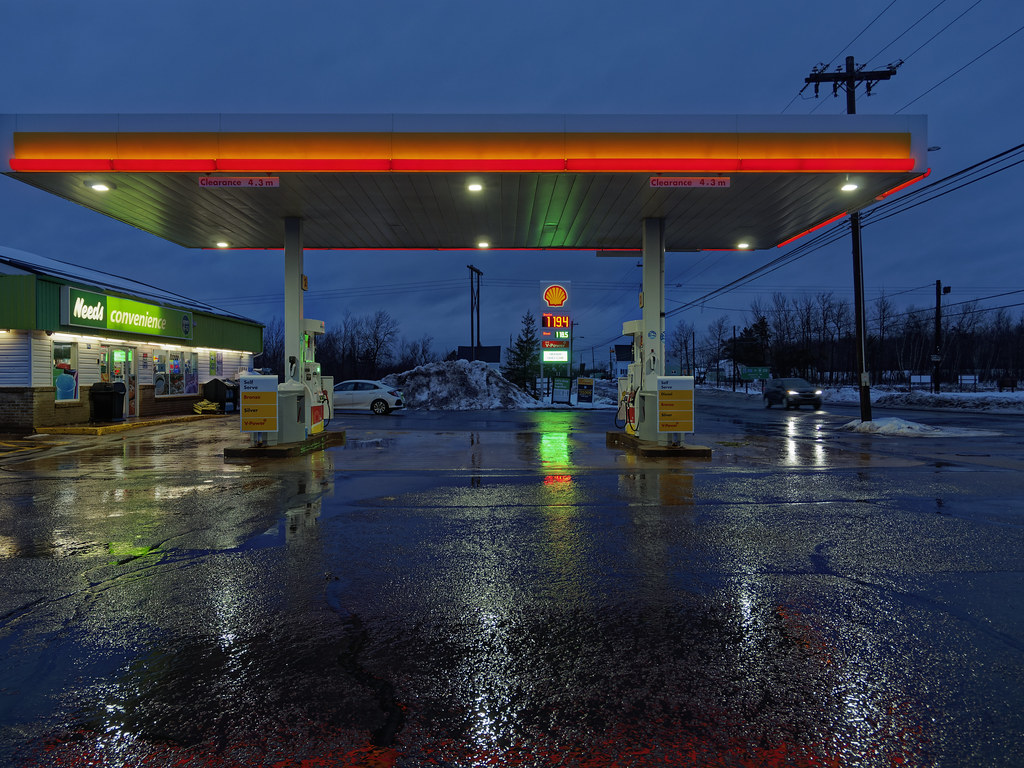 Springhill, Nova Scotia Gas station reflections Flickr