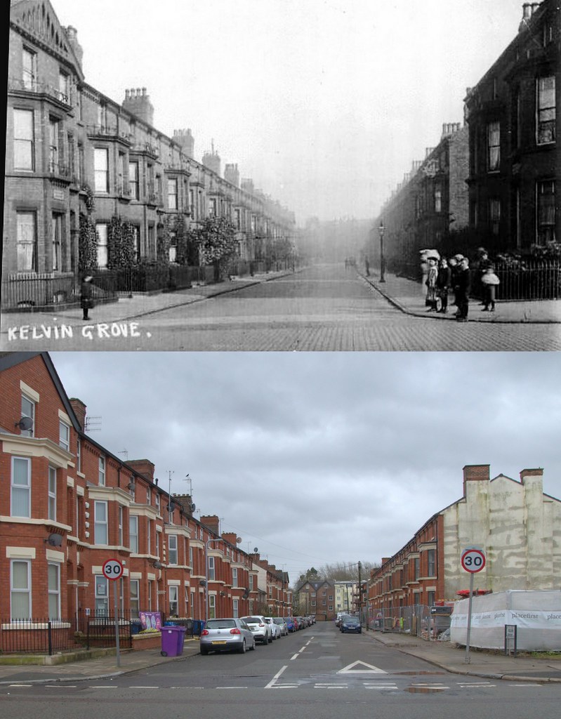 Kelvin Grove, Toxteth, 1900s and 2021 Keith Jones Flickr