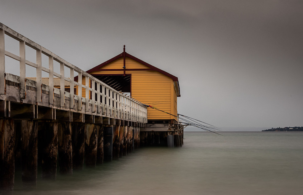 Fishing in the Rain Queenscliff pier, Victoria, Australia RWYoung