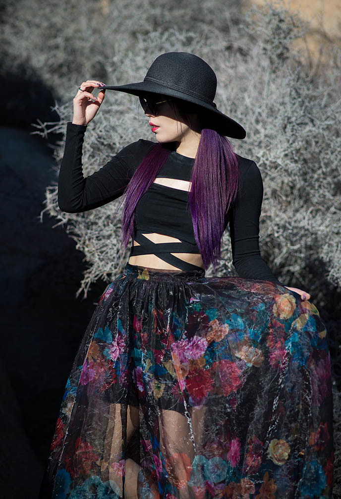 Goth Joshua Tree Palm Springs l desert fashion gothic wild west