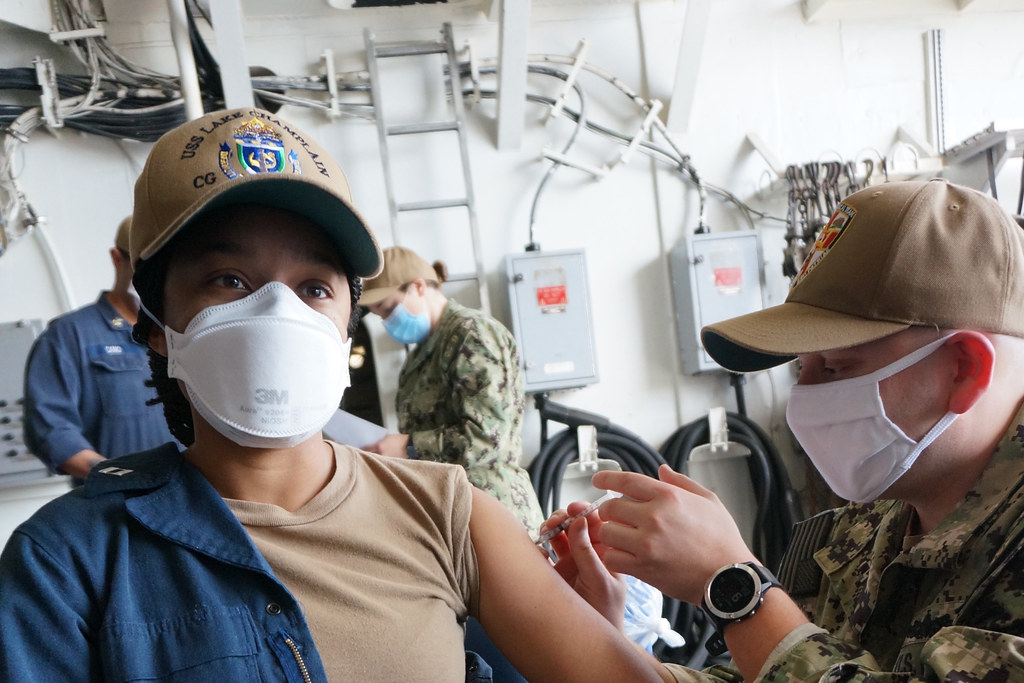 USS Lake Champlain Sailors receive COVID19 vaccine Commander, U.S
