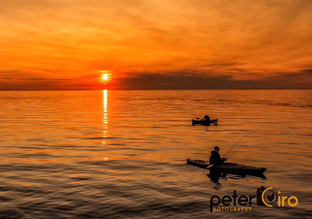 Kayak Fisherman at Sunset in Charlevoix, Michigan Kayak Fi… Flickr