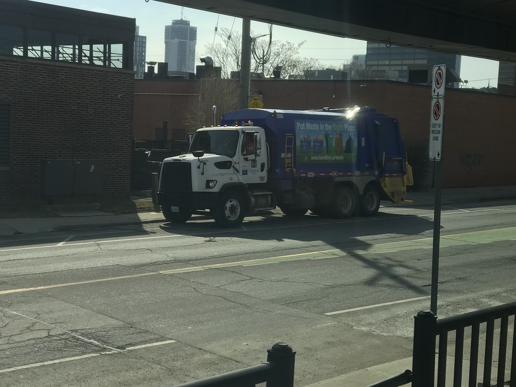 City Of Hamilton waste collection truck parked in bike lan… Flickr