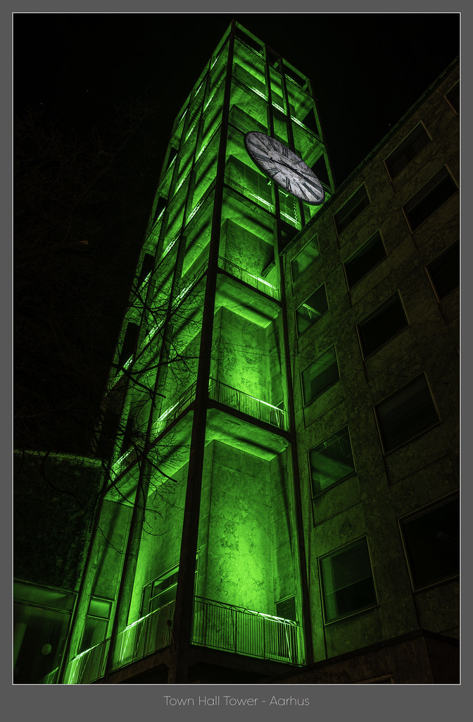 Town Hall Tower Green Light Event in Aarhus Steen Elsted Rasmussen