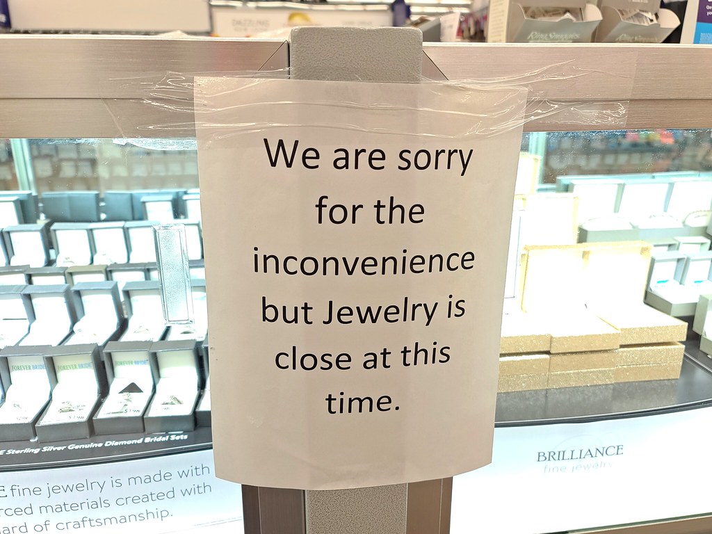 Walmart jewelry department closed [01] Signage in the jewe… Flickr