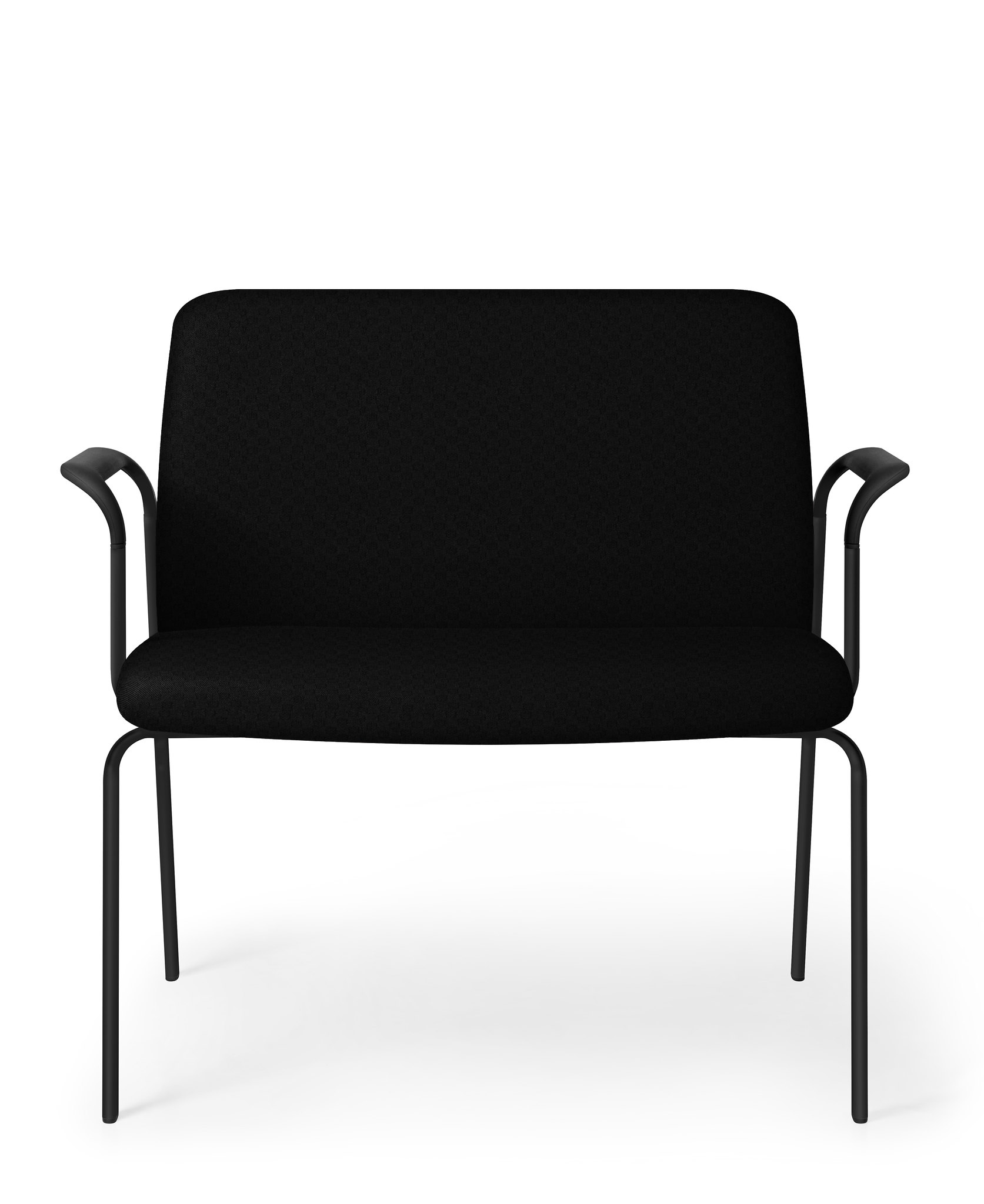 OM Ginny Bariatric Black Guest Chair with Black Armrest Graphene
