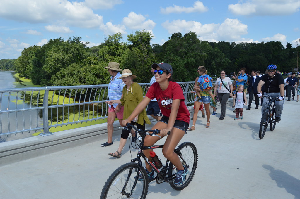 First_Riders_on_Bridge Sullivan's Bridge opening Flickr