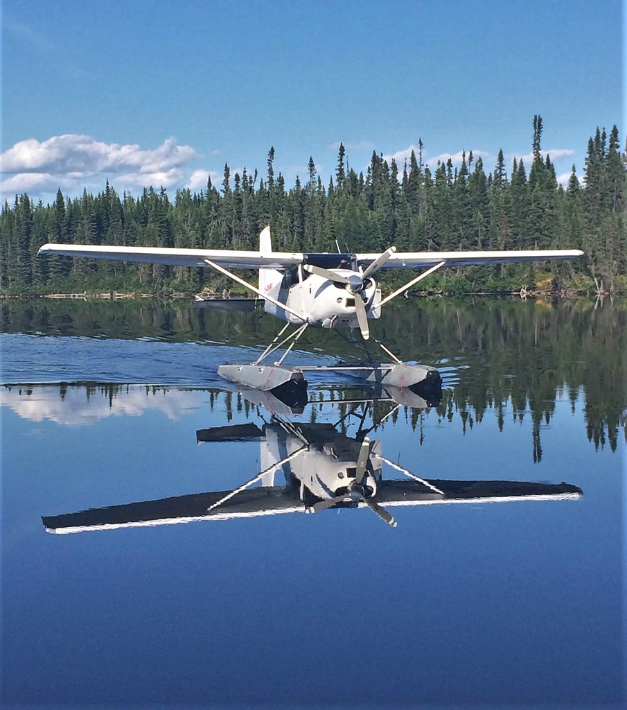 Cessna float plane reflected on Mawley Lake, NW Ontario Flickr