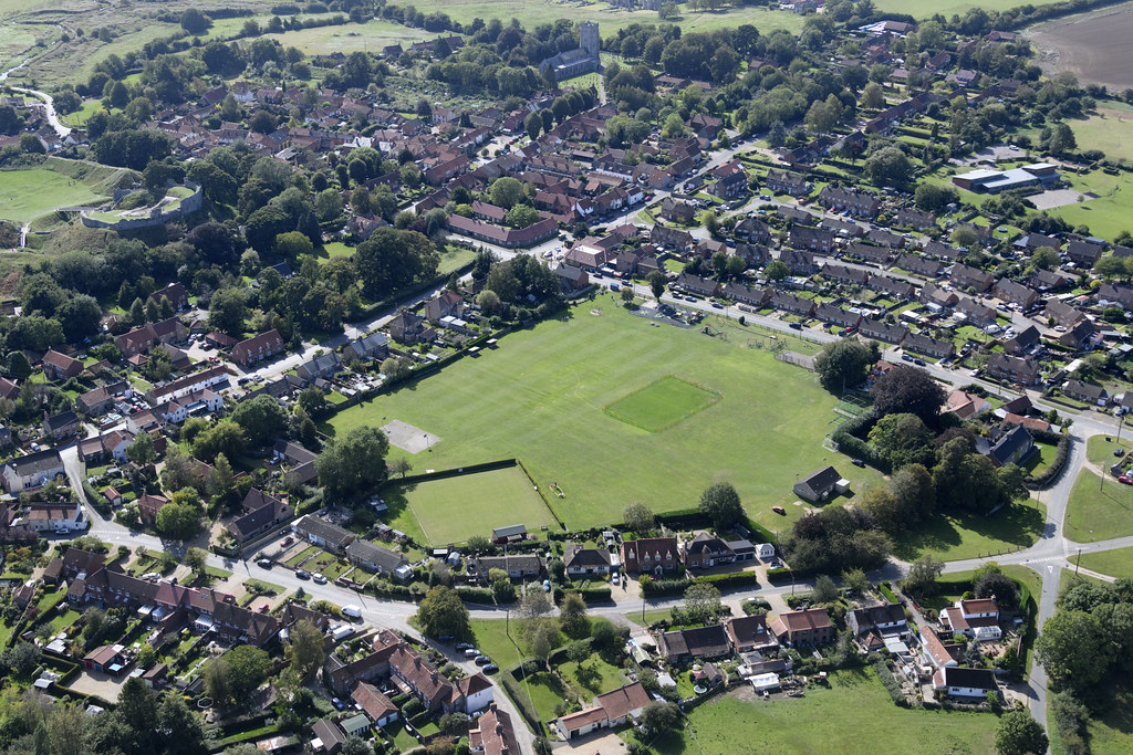 Castle Acre aerial image Playing field & cricket club Flickr
