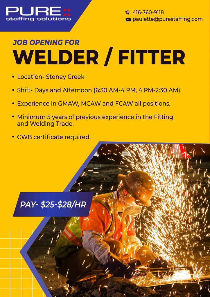 We are hiring Welder / Fitter Pure Staffing Solutions Inc.… Flickr