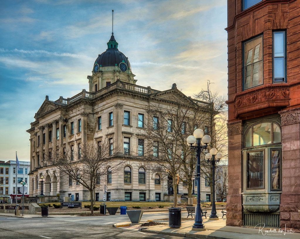 Old Courthouse From Outside Corn Belt Bank Building, Bloomington