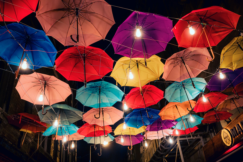 Umbrella street Hanging umbrellas at Hoca Tahsin street in… Flickr