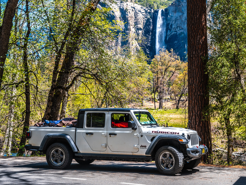 Jeep Gladiator Rubicon Bridalveil Fall Wildflowers Superbloom Yosemite