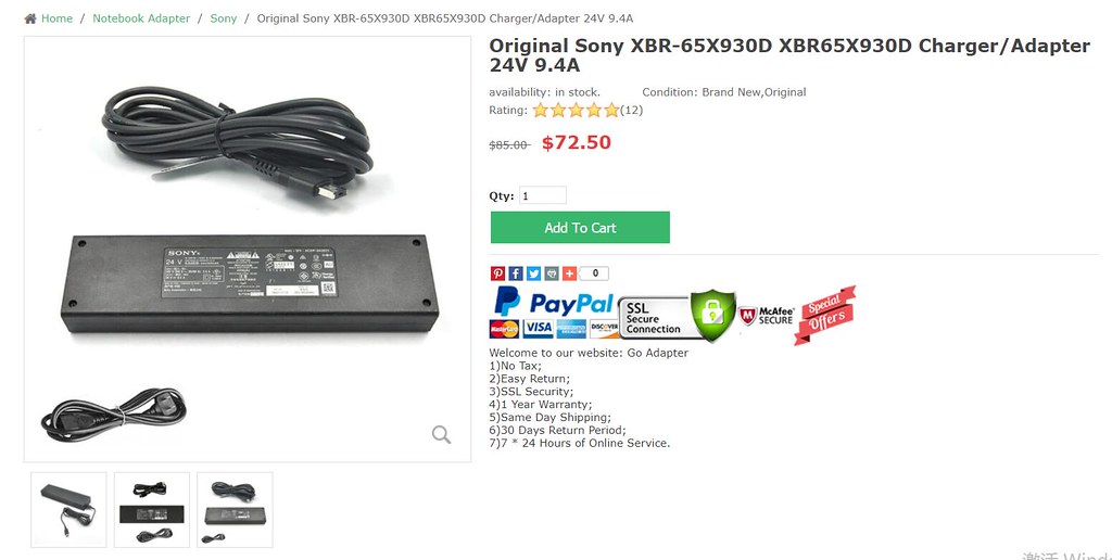 Sony XBR-65X930D XBR65X930D Charge | Product Info: Input:100… | Flickr