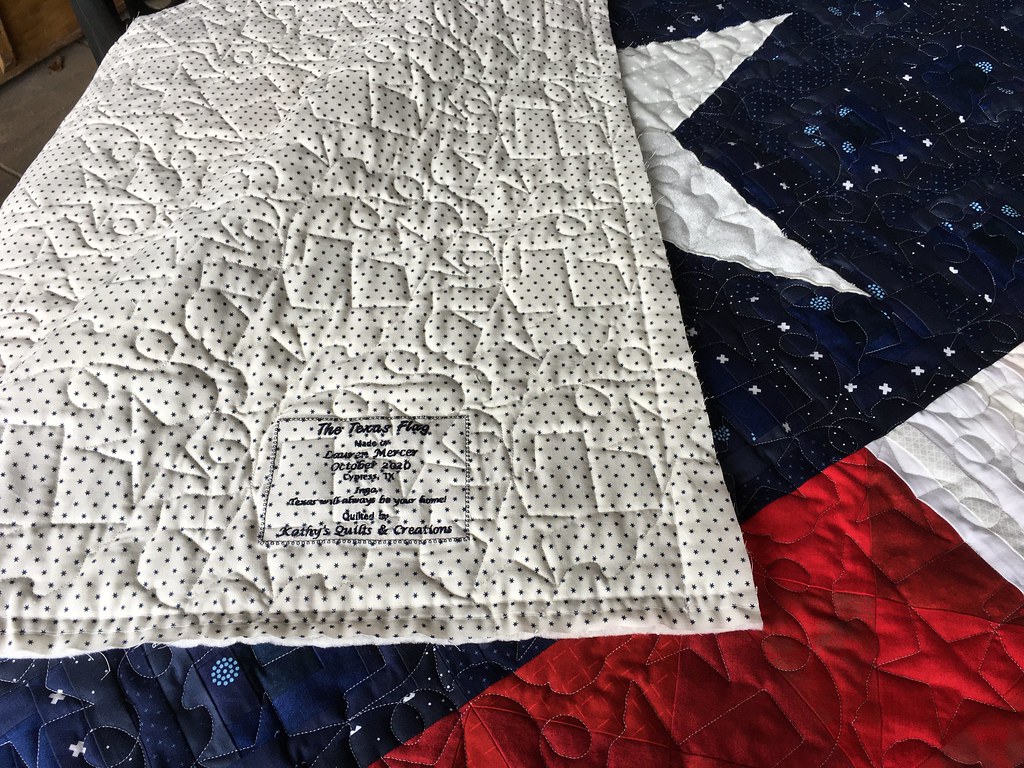 TheTexasStarLabel The Texas Star embroidered quilt label Kathy