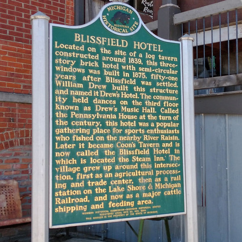 Blissfield Hotel Historic Marker Blissfield, Michigan Flickr