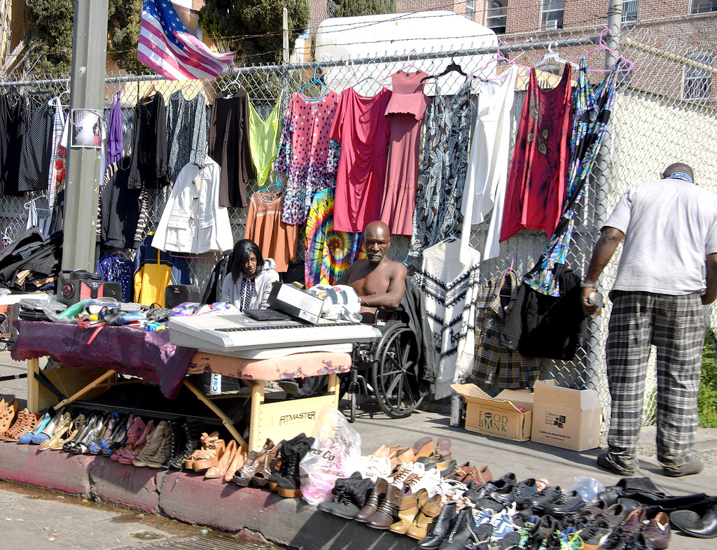 Sidewalk Sale Skid Row in downtown Los Angeles. Russ Allison Loar