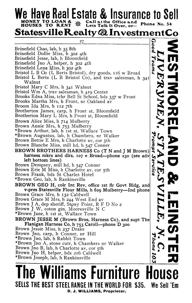Statesville and Iredell County Directory 19071908 Flickr