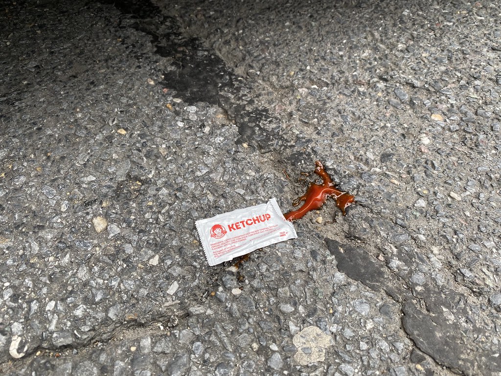 Squished Ketchup packet from Wendy’s Elyse Horvath Flickr