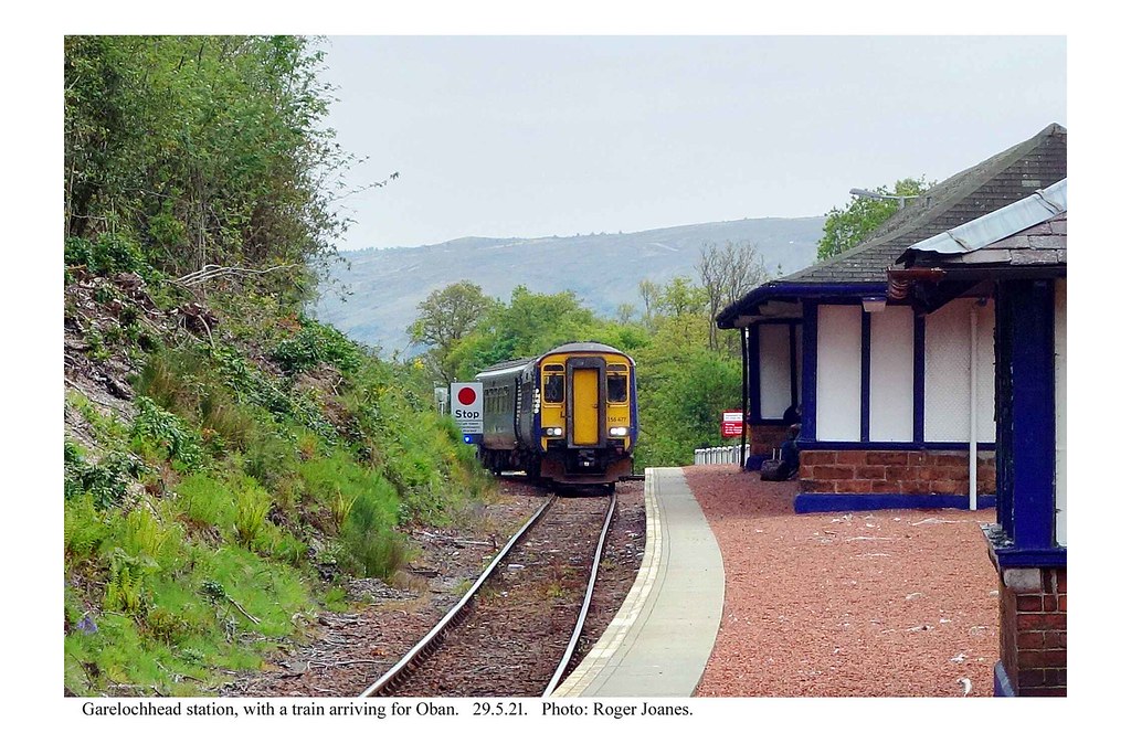 Garelochhead station with train for Oban arriving. 29.5.21… Flickr