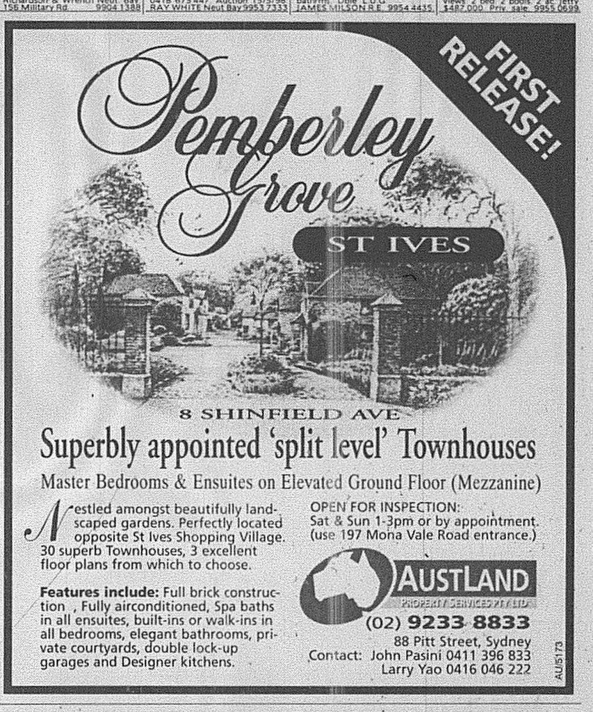 Pemberley Grove Ad May 2 1998 SMH Real Estate 14RE Flickr