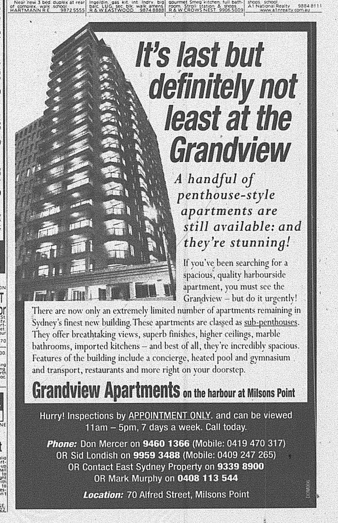 Grandview Apartments Ad June 10 2000 SMH Domain 7A 26936… Flickr