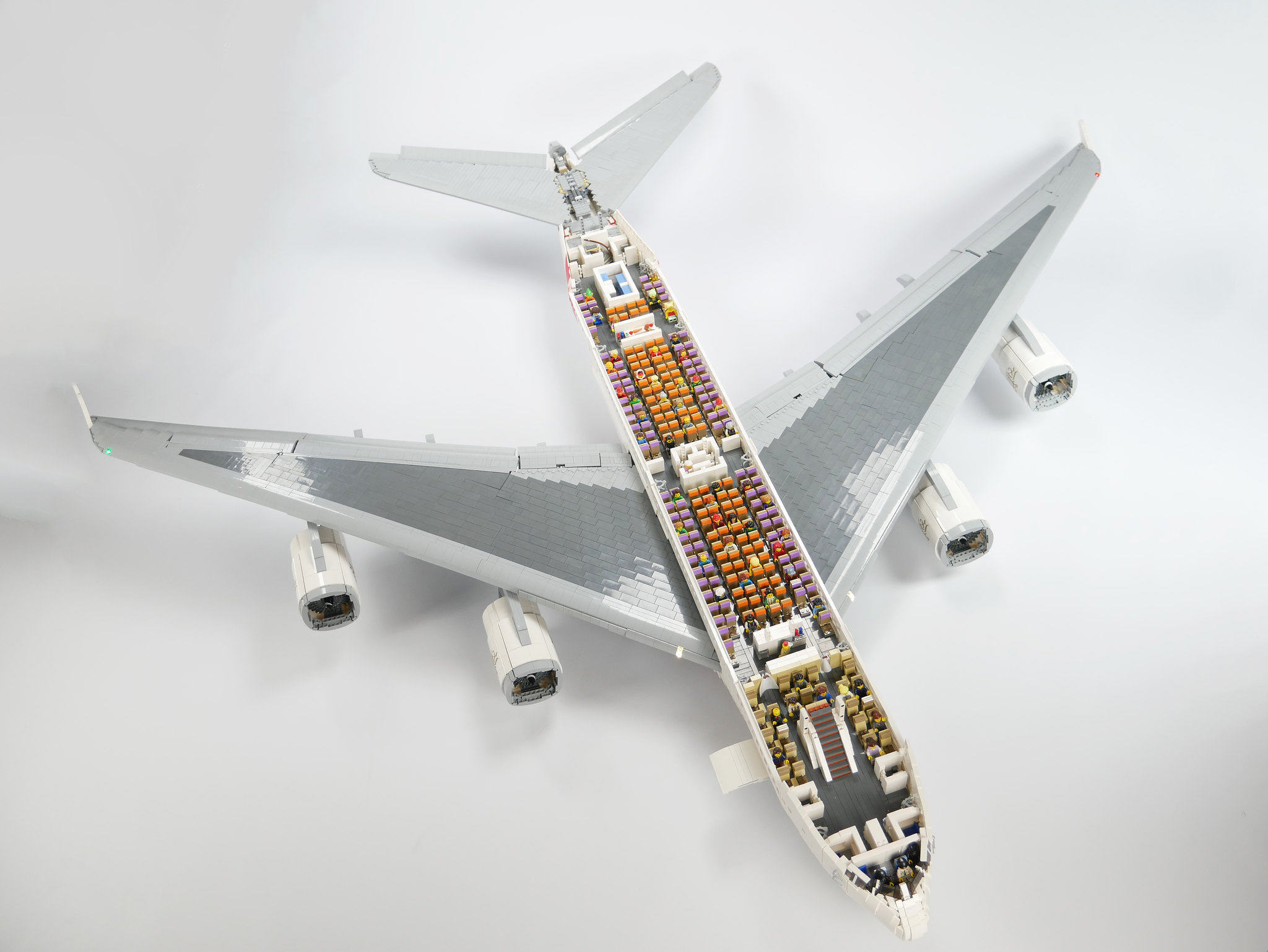 Take your seat on this enormous LEGO Emirates Airbus A380 that took
