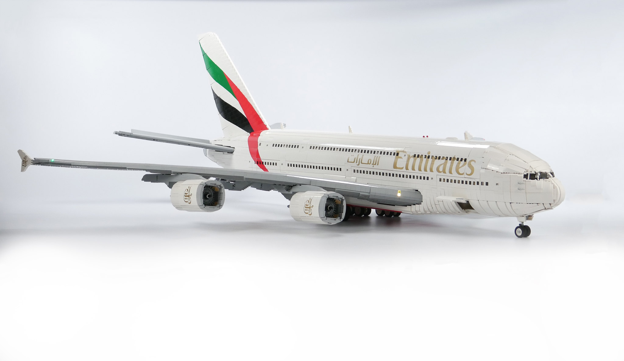 Take your seat on this enormous LEGO Emirates Airbus A380 that took