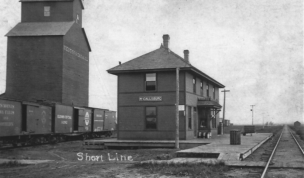 McCallsburg, Iowa, Rock Island Railroad, Train Station, Depot, Grain