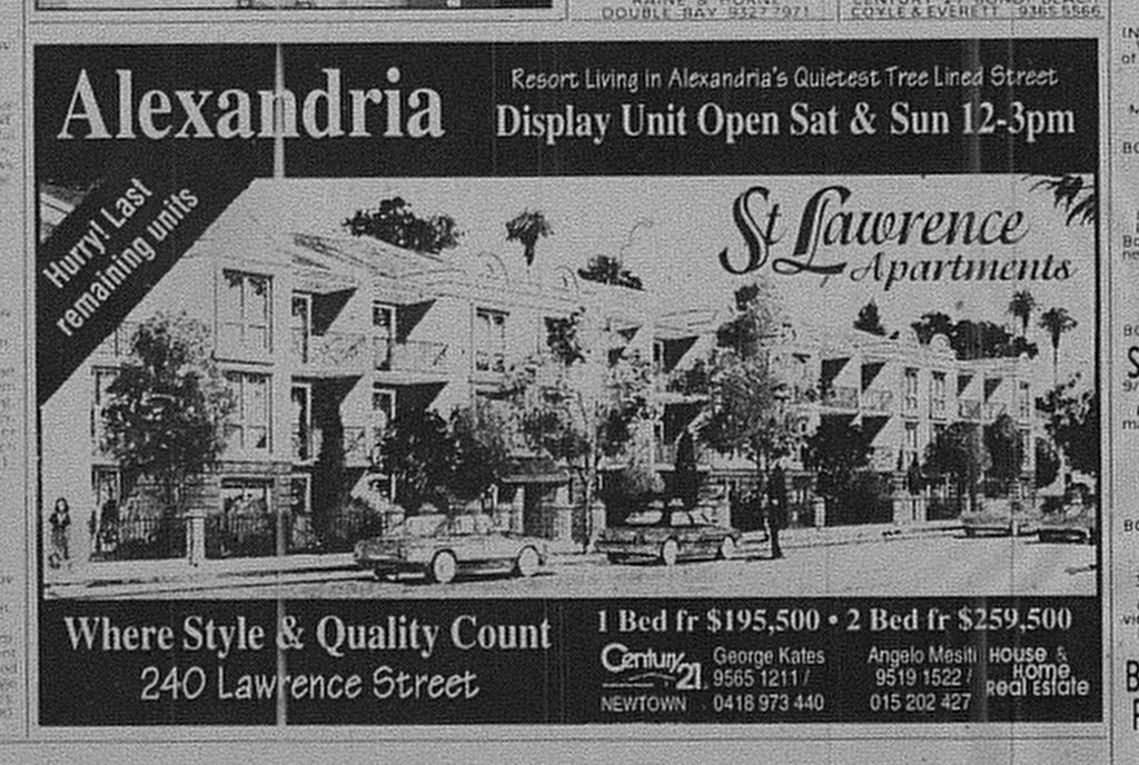 St Lawrence Apartments Alexandria AdNovember 22 1992 SMH 2… Flickr