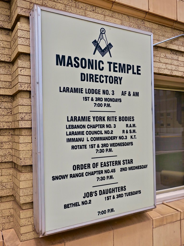 Masonic Temple, Laramie, WY Sign on the front of the Mason… Flickr