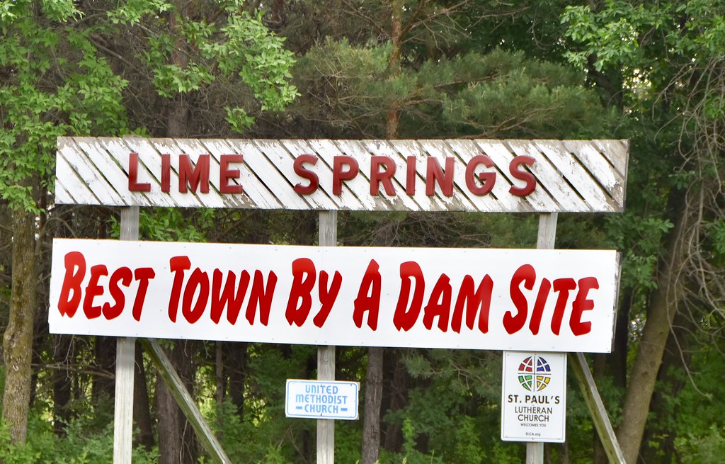 Lime Springs, Iowa funny sign The small town is located ne… Flickr