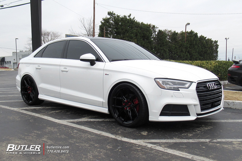 Lowered Audi A3 Quattro with 19in Vossen HF5 Wheels and Michelin Pilot Sport 4S Tires a photo