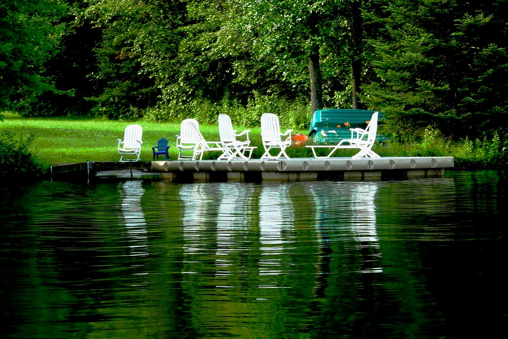 White Dock Reflections on Wollaston Lake, Coe Hill, Ontari… Flickr