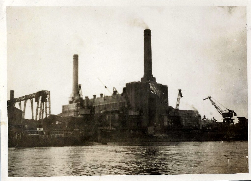 London, England, Electric Power Plant, WWII Era, Thames River