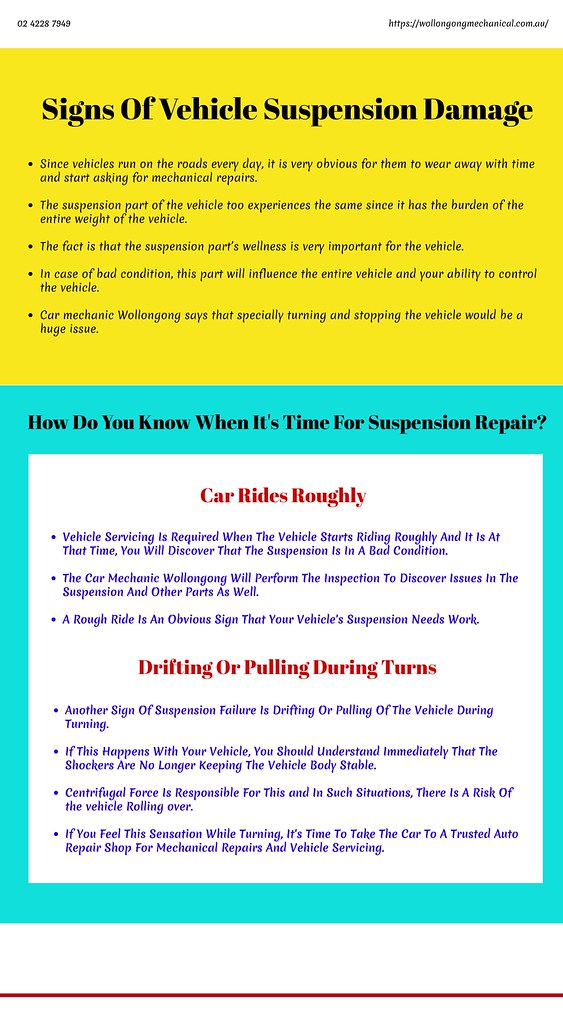 Infographic Signs Of Vehicle Suspension Damage Vehicle Se… Flickr