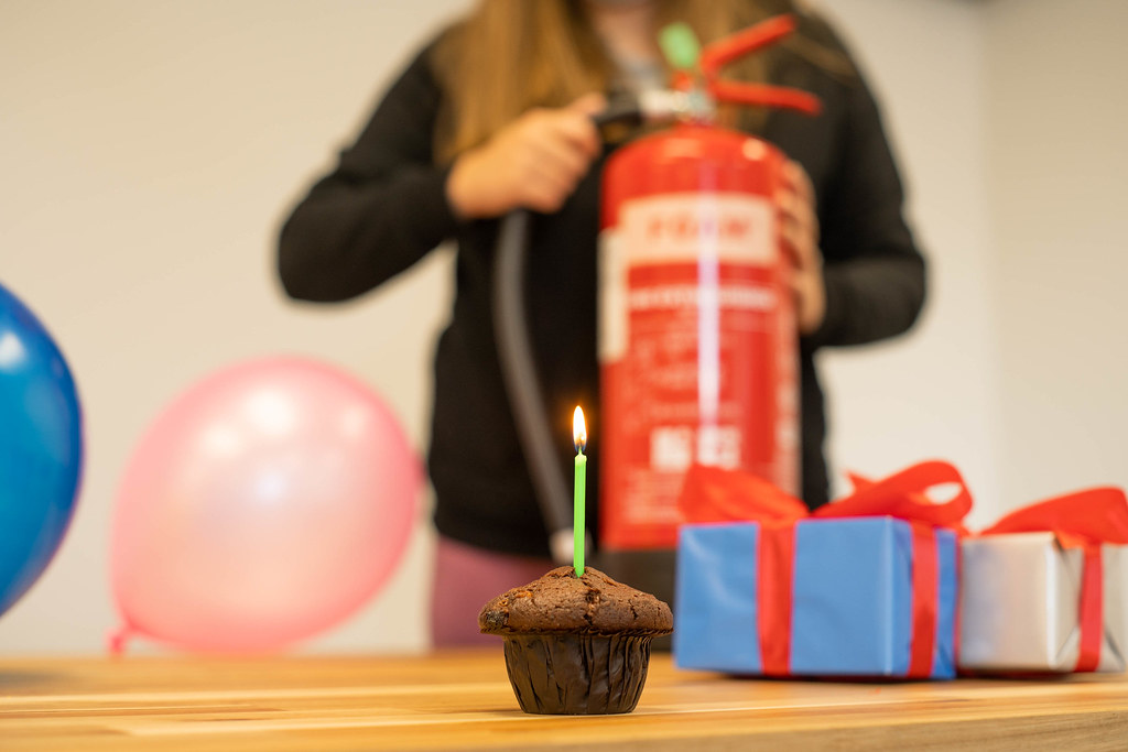 Blowing Out Candles with Fire Extinguisher Photo of someon… Flickr