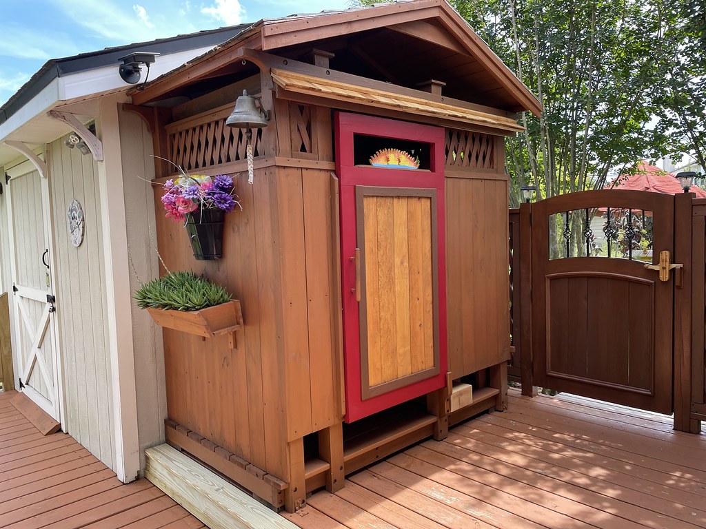 Outdoor shower heated by solar panel. (see Homemade Solar … Flickr