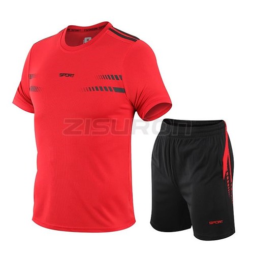 ZISURON Men's Sport Suits Running Shirts & Shorts bit.ly/3… Lhiam's