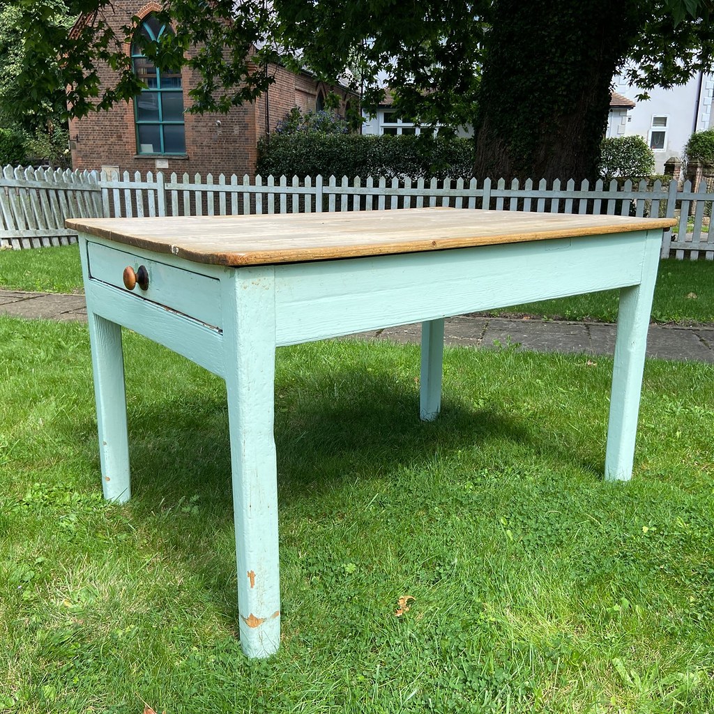 Antique pine kitchen table with single drawer. 🐸🐸 Now av… Flickr