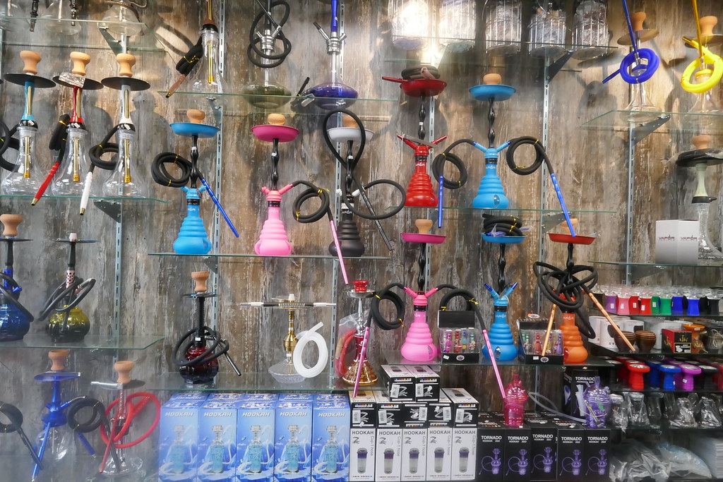 Hookahs for Sale at a smoke shop in Huntington. Norman Gates Flickr