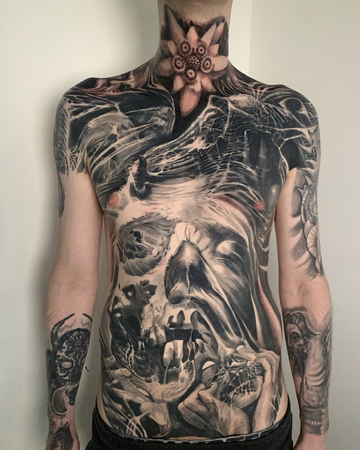 Tattoo Black And Grey Scary Surrealism Horror Full Front T… | Flickr 640_x_512_jpg