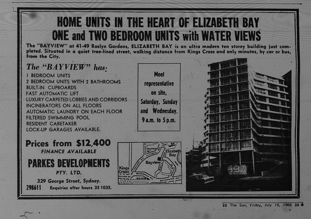 Bayview Apartments Elizabeth Bay Ad July 19 1968 The Sun 3… Flickr